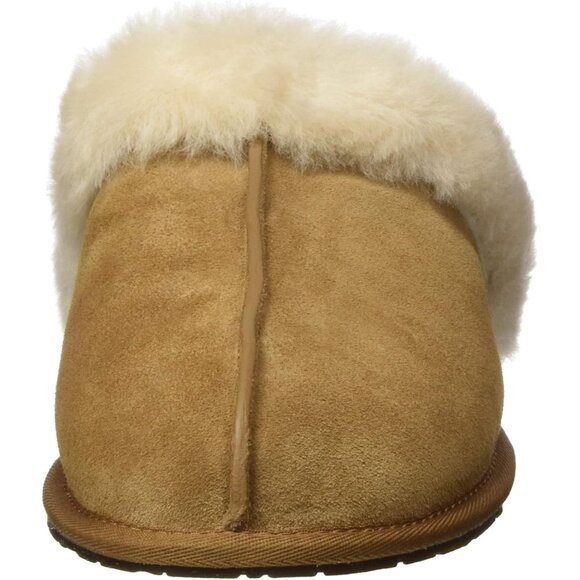 🆕Women's Chestnut Imported Sheepskin Dyed Sheep Fur Suede upper Slipper - Picture 7 of 12